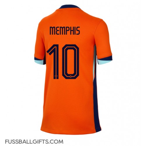 Niederlande Memphis Depay #10 Fußballbekleidung Heimtrikot Damen EM 2024 Kurzarm